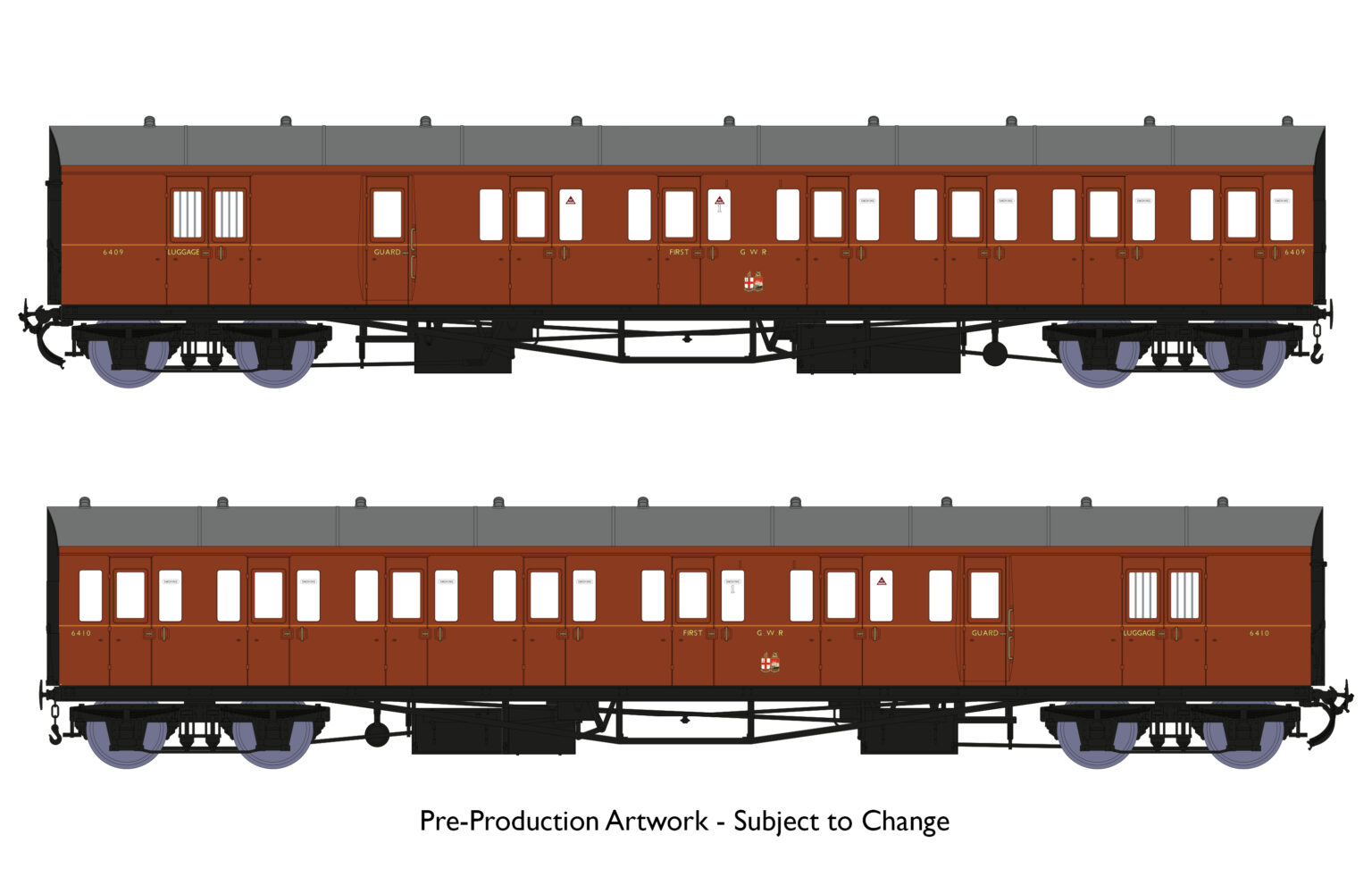 Dia E140 B Set – GWR Wartime Brown Livery – Rapido Trains UK